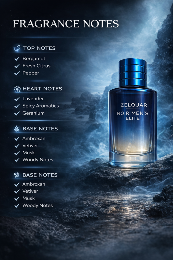 ZELQUAR NOIR ELITE MEN'S EAU DE PARFUM 50ML