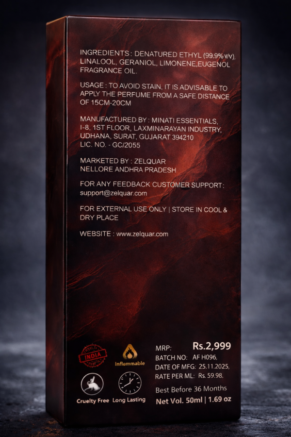 ZELQUAR NOIR ELITE MEN'S EAU DE PARFUM 50ML