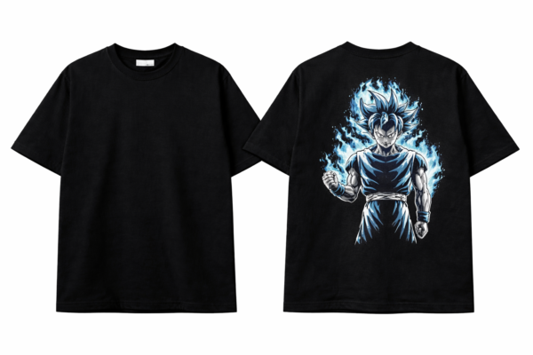 Zelquar™ Ultra Instinct Goku Oversized T-Shirt | 240 GSM French Terry Cotton | Black | Limited Edition