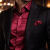 ZELQUAR™ Men’s Premium Satin Shirt – Wine Maroon