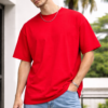 Zelquar™ 240 GSM French Terry Oversized T-Shirt – Limited Edition (Red)
