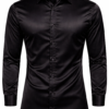 ZELQUAR™ Men’s Premium Satin Shirt – Classic Black