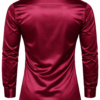 ZELQUAR™ Men’s Premium Satin Shirt – Wine Maroon