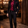 ZELQUAR™ Men’s Premium Satin Shirt – Wine Maroon