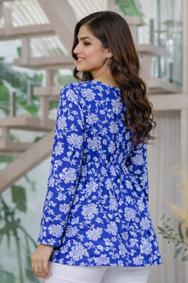 ChatGPT Image Jan 1, 2026, 05_43_11 PM ZELQUAR Blue Floral Cotton Alia Top for Women