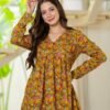 WhatsApp Image 2026-01-01 at 3.00.25 PM ZELQUAR Mustard Floral Cotton Alia Top for Women