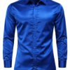 ZELQUAR Men’s Premium Satin Shirt – Royal Blue