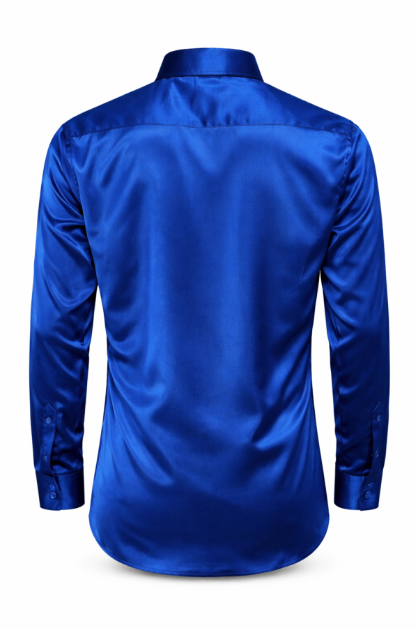 ZELQUAR Men’s Premium Satin Shirt – Royal Blue