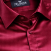 ZELQUAR™ Men’s Premium Satin Shirt – Wine Maroon