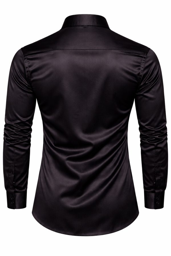 ZELQUAR™ Men’s Premium Satin Shirt – Classic Black