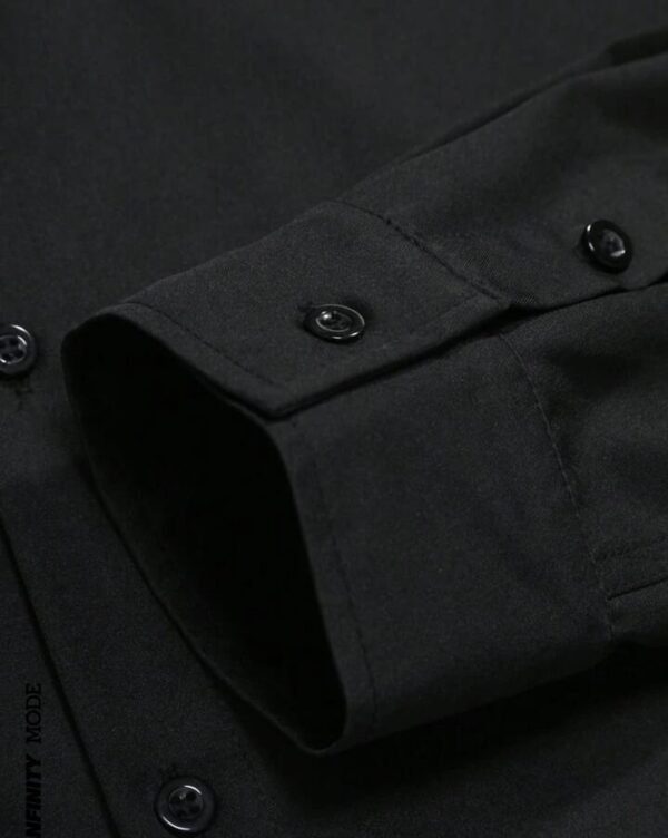 ZELQUAR™ Men’s Premium Satin Shirt – Classic Black