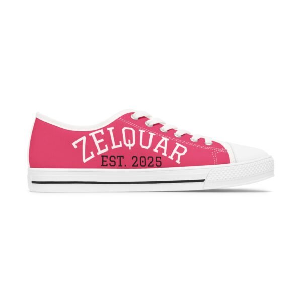 10381682938150218099_2048.jpeg ZELQUAR™ Pink 'ZELQUAR Est. 2025' Women's Low Top Sneakers — Casual Canvas Streetwear