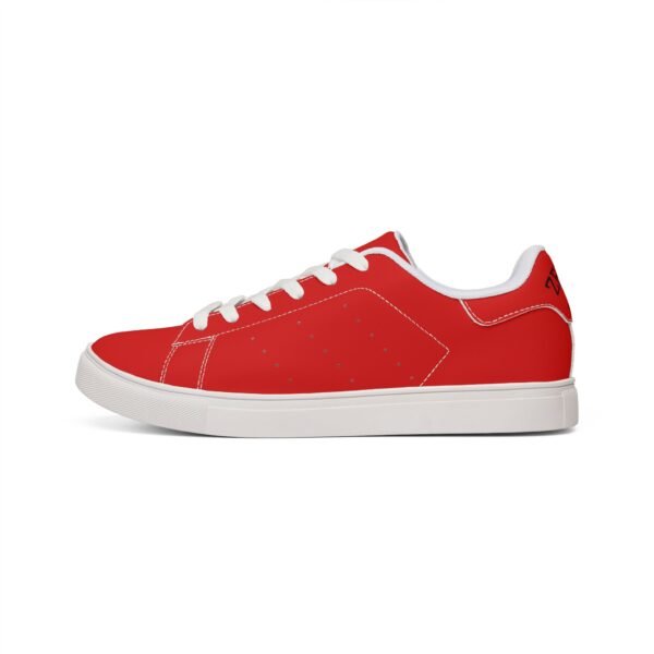 Zelquar™ Men's Red Leather Low-Top Sneakers — Classic Casual Skate Shoes