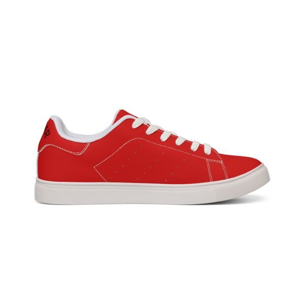 Zelquar™ Men's Red Leather Low-Top Sneakers — Classic Casual Skate Shoes