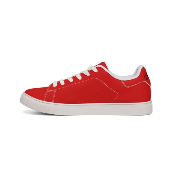Zelquar™ Men's Red Leather Low-Top Sneakers — Classic Casual Skate Shoes