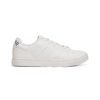 Men's White Leather Low-Top Sneakers — Classic Minimalist Casual Shoes