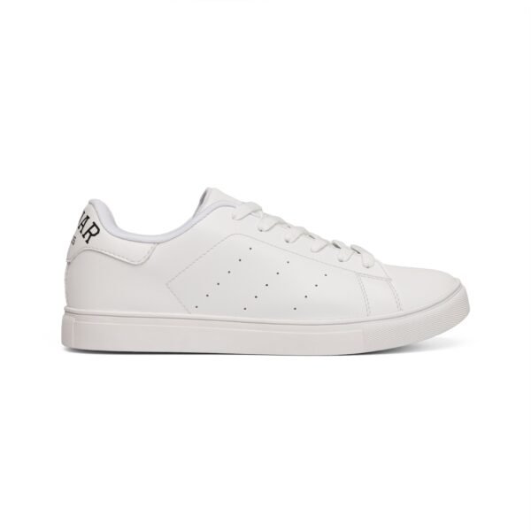 Men's White Leather Low-Top Sneakers — Classic Minimalist Casual Shoes