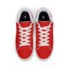 Zelquar™ Men's Red Leather Low-Top Sneakers — Classic Casual Skate Shoes