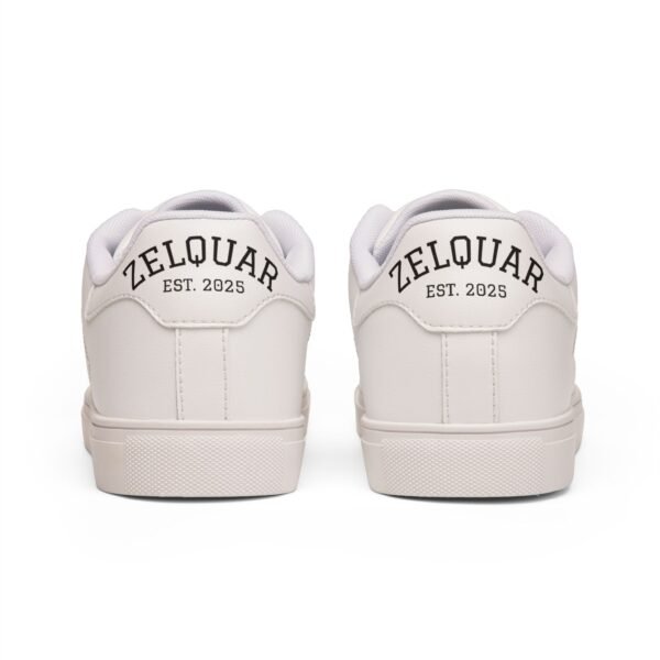 Men's White Leather Low-Top Sneakers — Classic Minimalist Casual Shoes