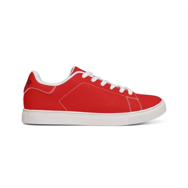 Zelquar™ Men's Red Leather Low-Top Sneakers — Classic Casual Skate Shoes