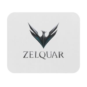 Zelquar Logo Gaming Mouse Pad — Sleek Metallic Emblem Rectangle