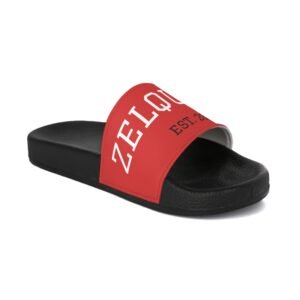 2456188621029879574_2048.jpeg ZELQUAR™ Men's Slide Sandals – Bold Red 'ZELQUAR' Strap, EST. 2025 Casual Pool & Beach Slides