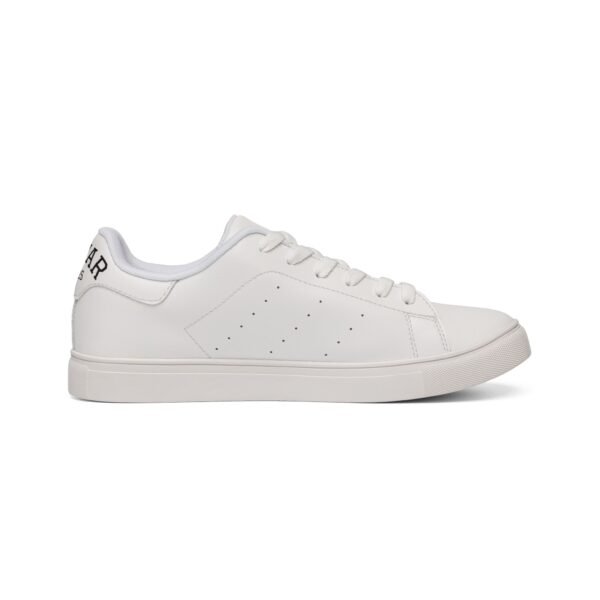 Men's White Leather Low-Top Sneakers — Classic Minimalist Casual Shoes