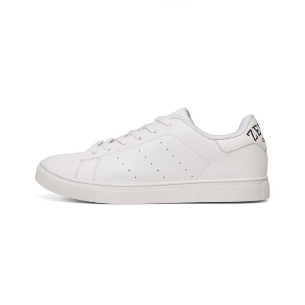 Men's White Leather Low-Top Sneakers — Classic Minimalist Casual Shoes