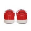 Zelquar™ Men's Red Leather Low-Top Sneakers — Classic Casual Skate Shoes