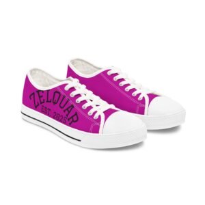 6225138464023646991_2048.jpeg ZELQUAR™ Fuchsia Low Top Sneakers — Women's Casual Canvas Shoes with 'ZELQUAR EST. 2025' Design