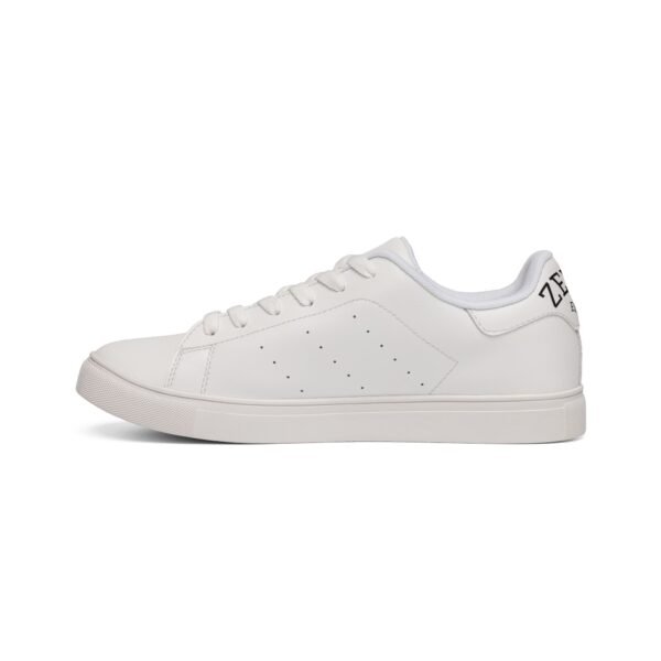 Men's White Leather Low-Top Sneakers — Classic Minimalist Casual Shoes