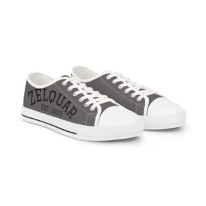 ZELQUAR™ Canvas Low Top Sneakers — "ZELQUAR EST. 1995" Retro Gray