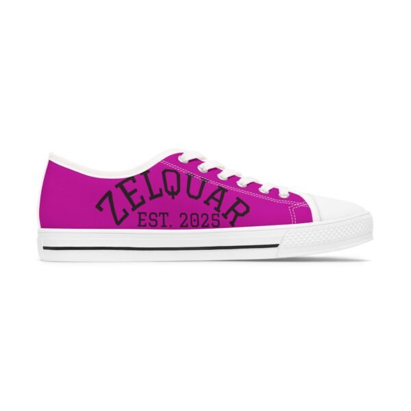 9508308917294157230_2048.jpeg ZELQUAR™ Fuchsia Low Top Sneakers — Women's Casual Canvas Shoes with 'ZELQUAR EST. 2025' Design