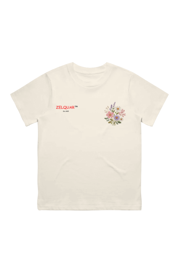 ZELQUAR™ Floral Embroidered Women's Oversized Tee | Premium Heavyweight Cotton