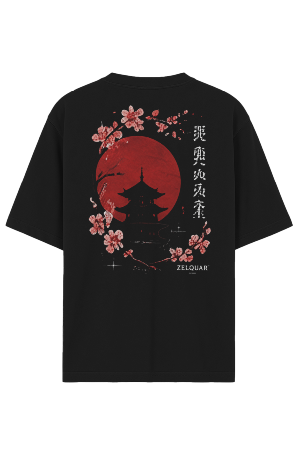 ZELQUAR™ Sakura Temple 7.5 oz Premium Oversized Streetwear T-Shirt