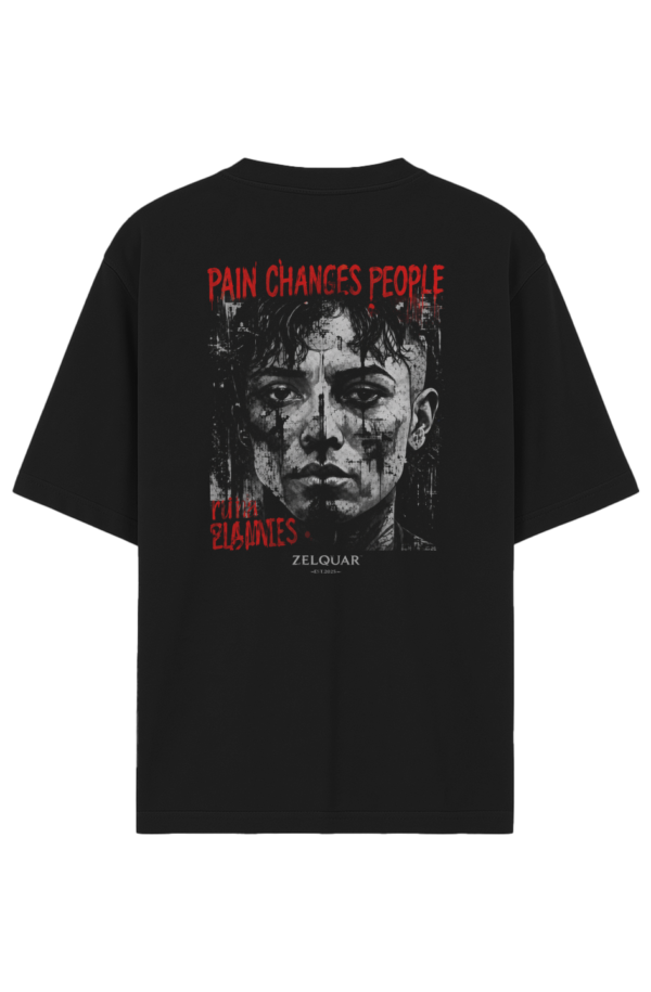 ZELQUAR™ "Pain Changes People" Oversized Heavyweight T-Shirt – 7.5 oz Premium Streetwear Tee