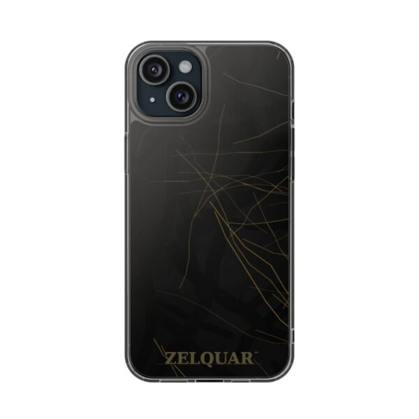 ZELQUAR™ Signature Magnetic Clear Phone Case — Black Marble Impact-Resistant with Gold 'ZELQUAR' Accent