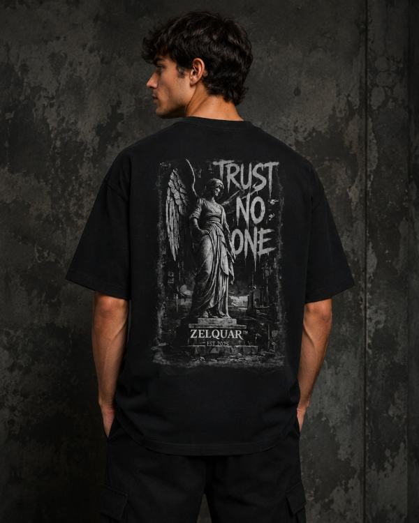 ZELQUAR™ TRUST NO ONE Heavyweight Oversized T-Shirt | 7.5 oz Premium Streetwear Tee
