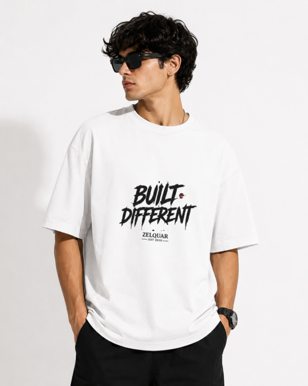 ZELQUAR™ Built Different Heavyweight Oversized T-Shirt| 7.5 oz Premium Streetwear Tee
