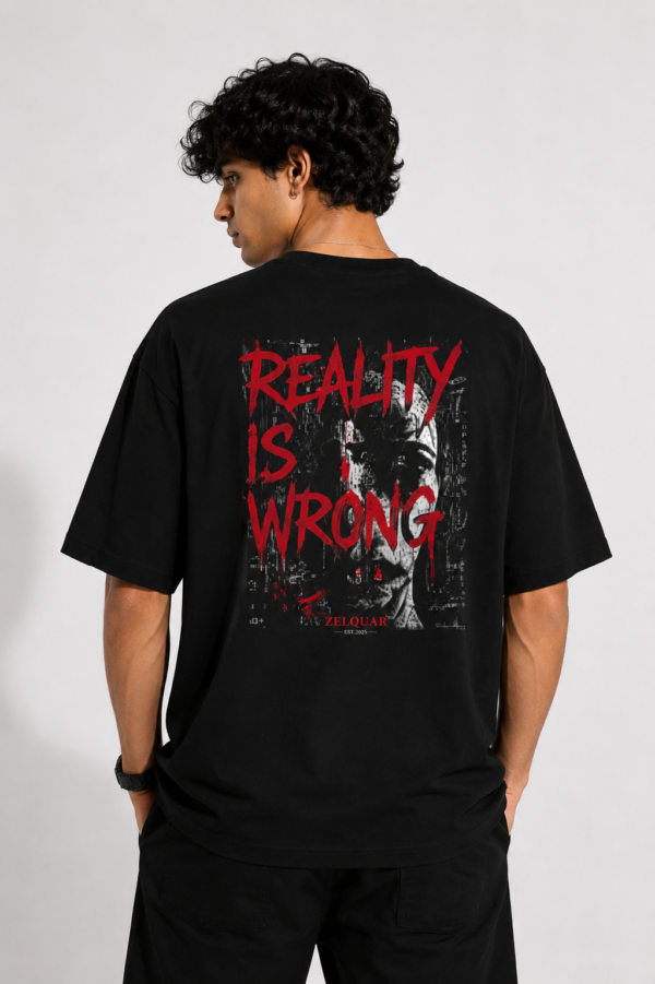 ZELQUAR™ Reality Is Wrong Oversized Premium Heavyweight T-Shirt – 7.5 oz Streetwear Graphic Tee
