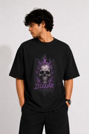 ZELQUAR™ Phantom Skull Heavyweight Oversized T-Shirt | 7.5 oz Premium Streetwear Tee