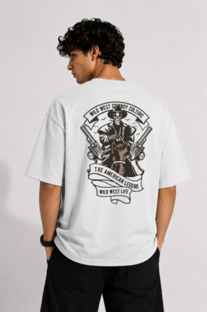 ZELQUAR™ Wild West Cowboy Oversized Heavyweight T-Shirt | 7.5 oz Premium Streetwear