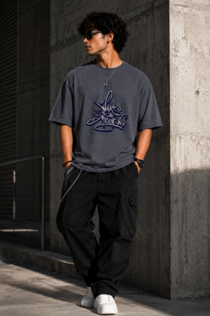 ZELQUAR™ Graffiti Oversized Men's Tee | Premium Heavyweight Streetwear