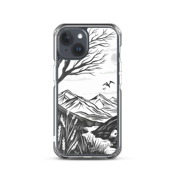 ZELQUAR™ Minimal Nature Landscape MagSafe® clear case for iPhone® | Premium Mountain Art