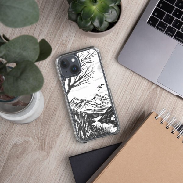 ZELQUAR™ Minimal Nature Landscape MagSafe® clear case for iPhone® | Premium Mountain Art