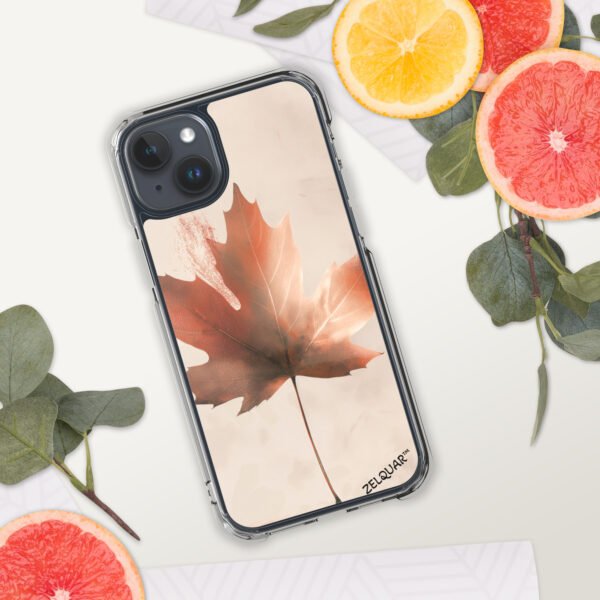 ZELQUAR™ Autumn Maple Leaf MagSafe® clear case for iPhone® | Minimal Nature Aesthetic Protective CoverMagSafe® clear case for iPhone®