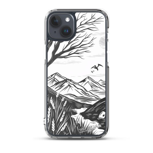 ZELQUAR™ Minimal Nature Landscape MagSafe® clear case for iPhone® | Premium Mountain Art