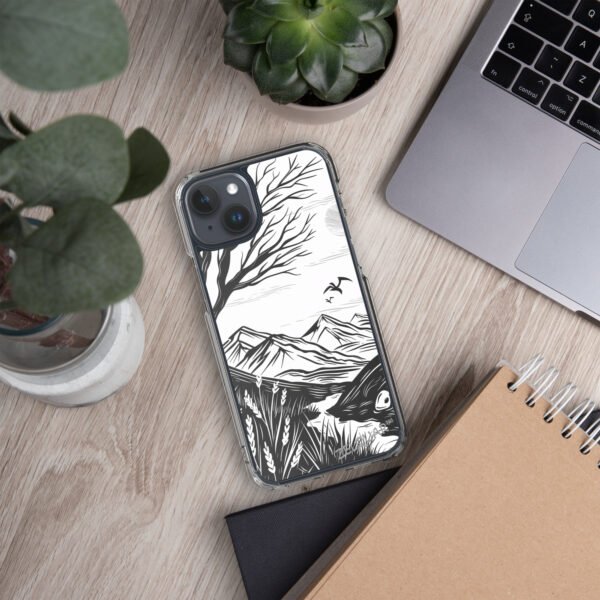 ZELQUAR™ Minimal Nature Landscape MagSafe® clear case for iPhone® | Premium Mountain Art