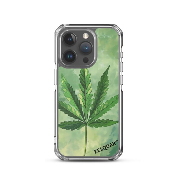 ZELQUAR™ Emerald Leaf MagSafe iPhone Case | Botanical Minimalist Transparent Protective Cover
