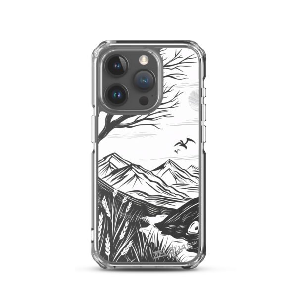 ZELQUAR™ Minimal Nature Landscape MagSafe® clear case for iPhone® | Premium Mountain Art